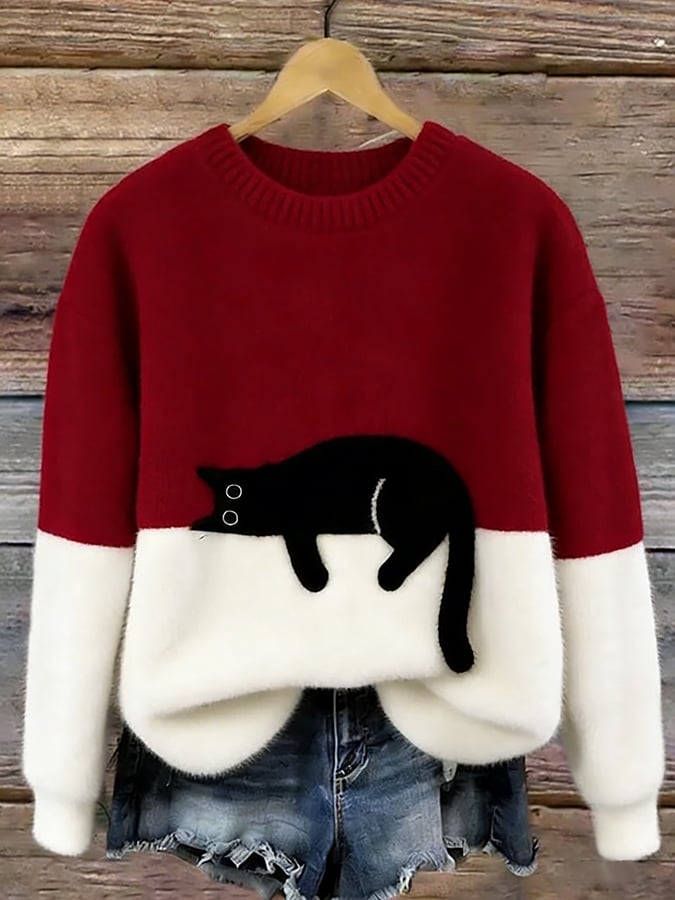 Judy - Women's Sweatshirt with Cat Design