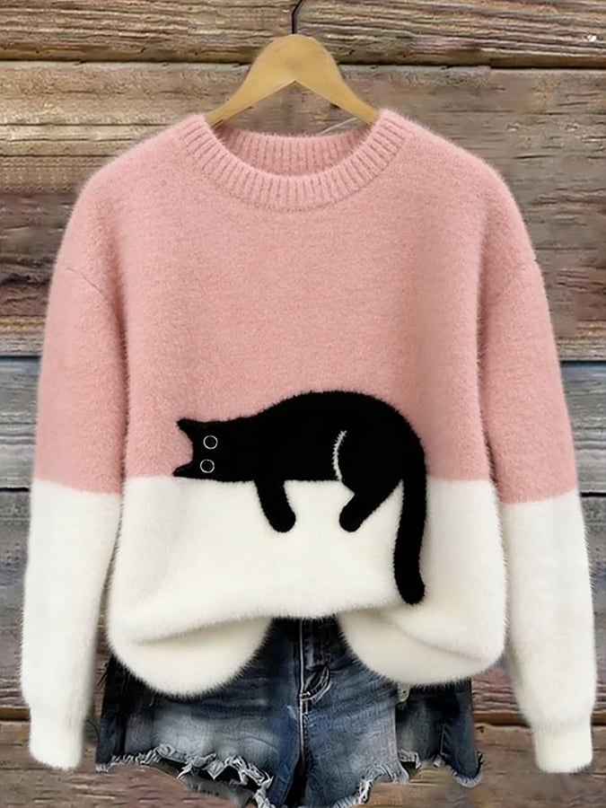 Judy - Women's Sweatshirt with Cat Design