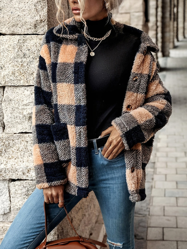 Jennifer - Plaid Faux Fur Coat