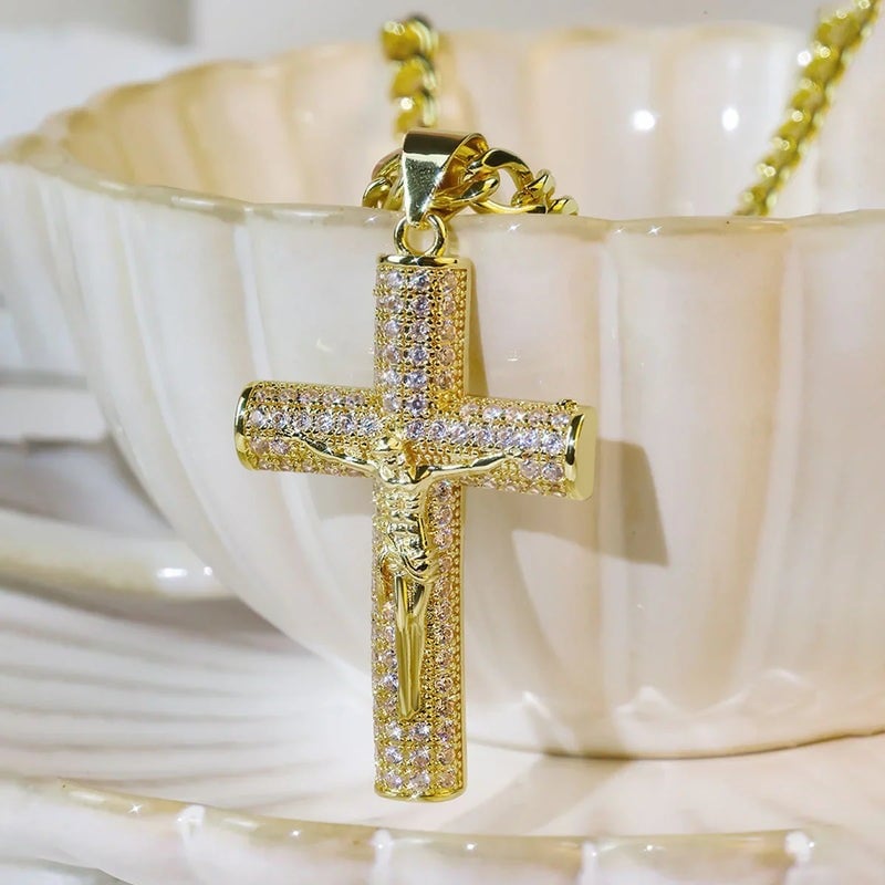 Maria - Jesus Cross Pendant Necklace