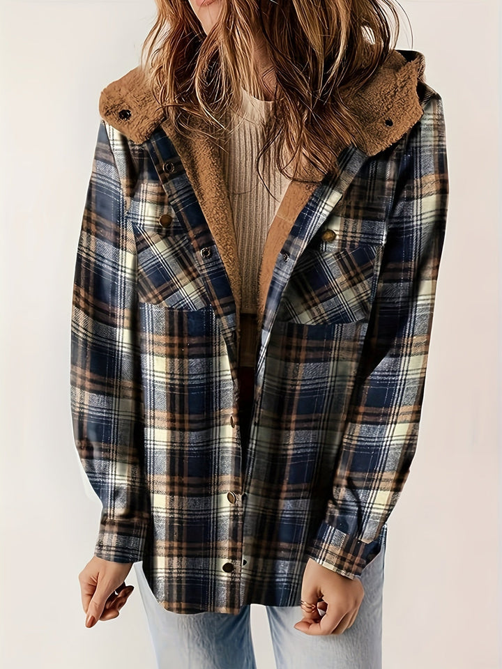 Chloe - Plaid Hooded Fall Jacket