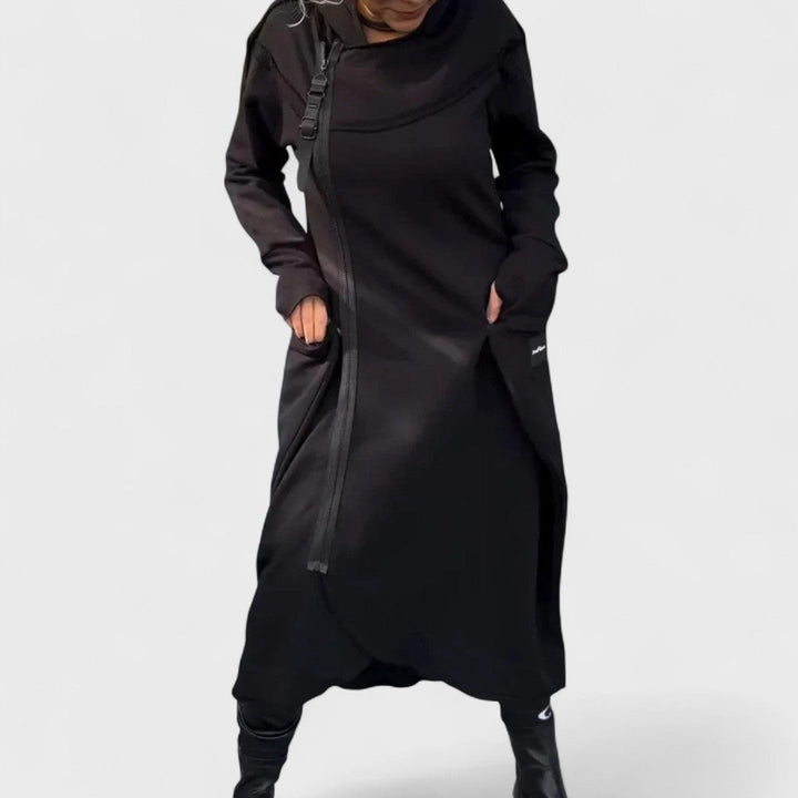 Kristen - Long Hooded Zip-Up Sweatshirt in Lightweight, Breathable Fabric