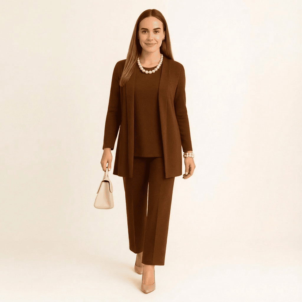 Cardigan, Top & Trousers Set