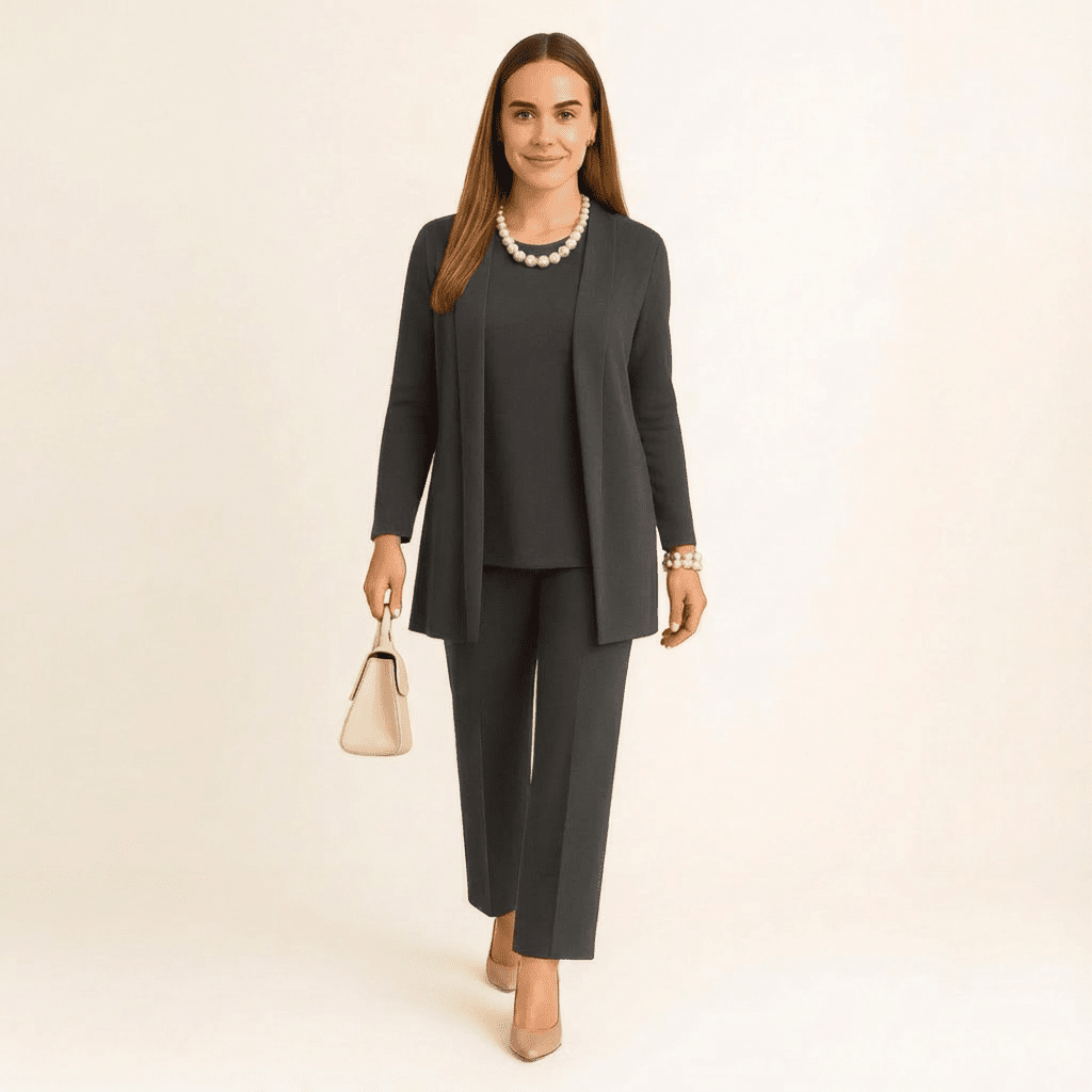 Cardigan, Top & Trousers Set