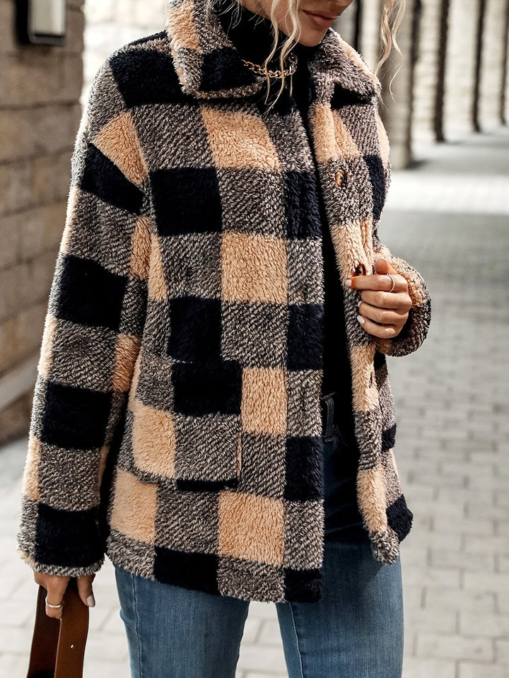 Jennifer - Plaid Faux Fur Coat