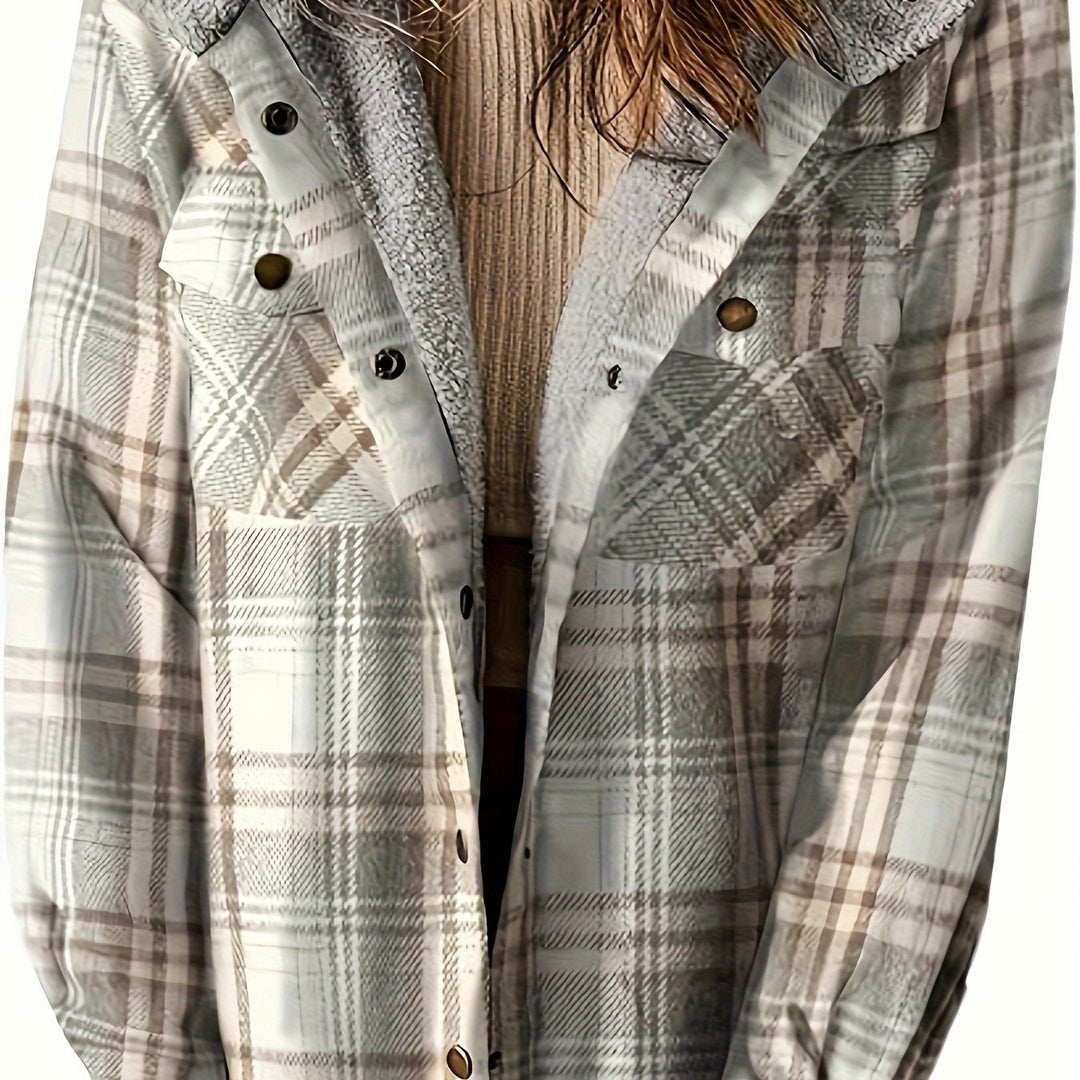 Chloe - Plaid Hooded Fall Jacket
