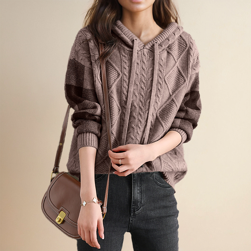 Harper - Jacquard Hooded Sweater