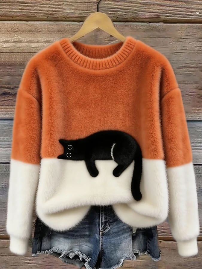 Judy - Women's Sweatshirt with Cat Design