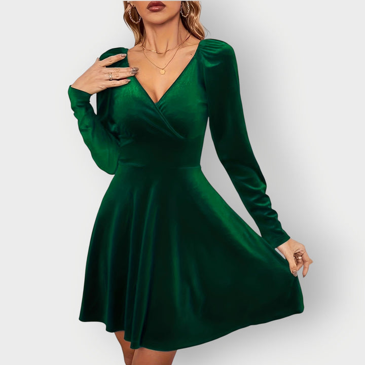 Nancy - Velvet Skater Dress