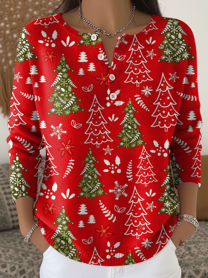 Sylvia - Christmas Sweater with Buttons