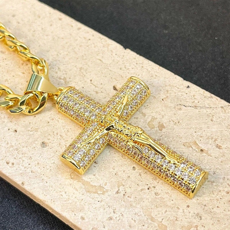 Maria - Jesus Cross Pendant Necklace