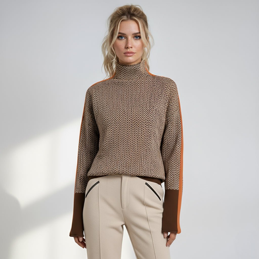 Helen - Turtleneck with Contrasting Stripes