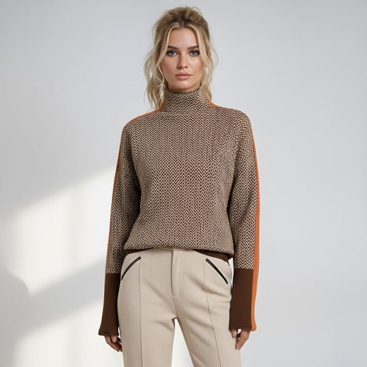 Helen - Turtleneck with Contrasting Stripes