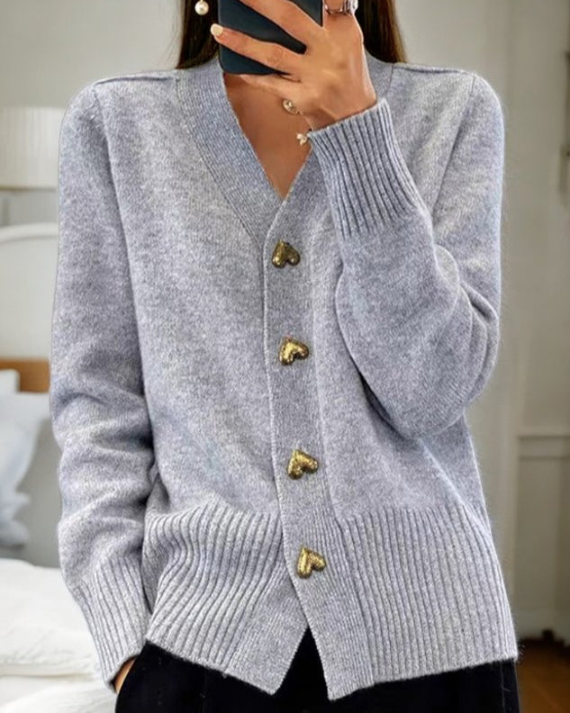 Martha - Elegant Cardigan with Heart-Shaped Buttons