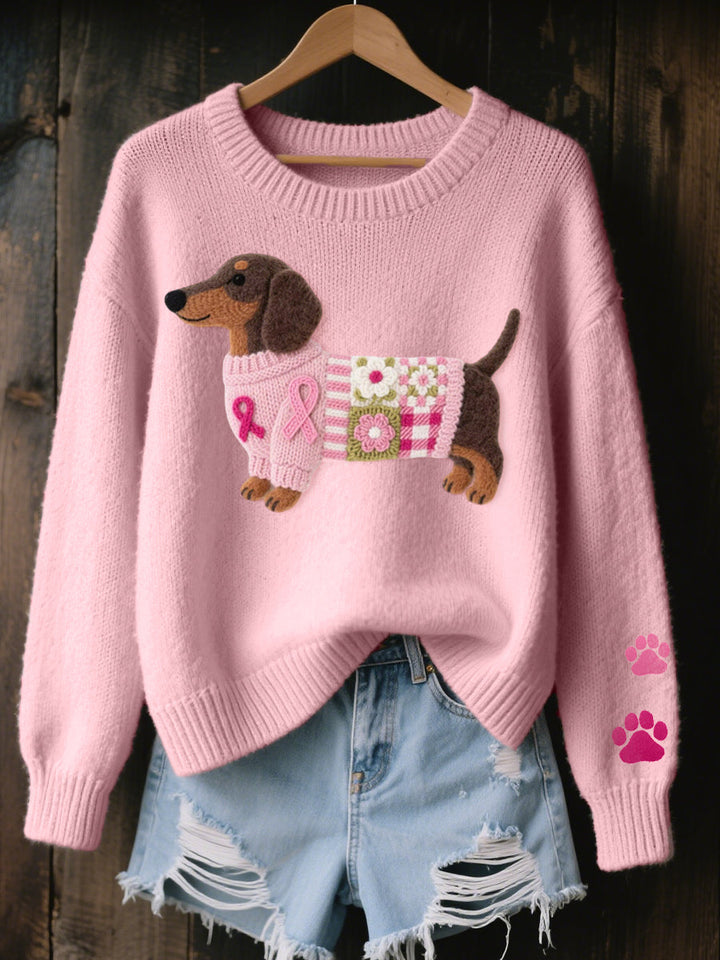 Georgianne – Sweater with Dachshund Felt Motif