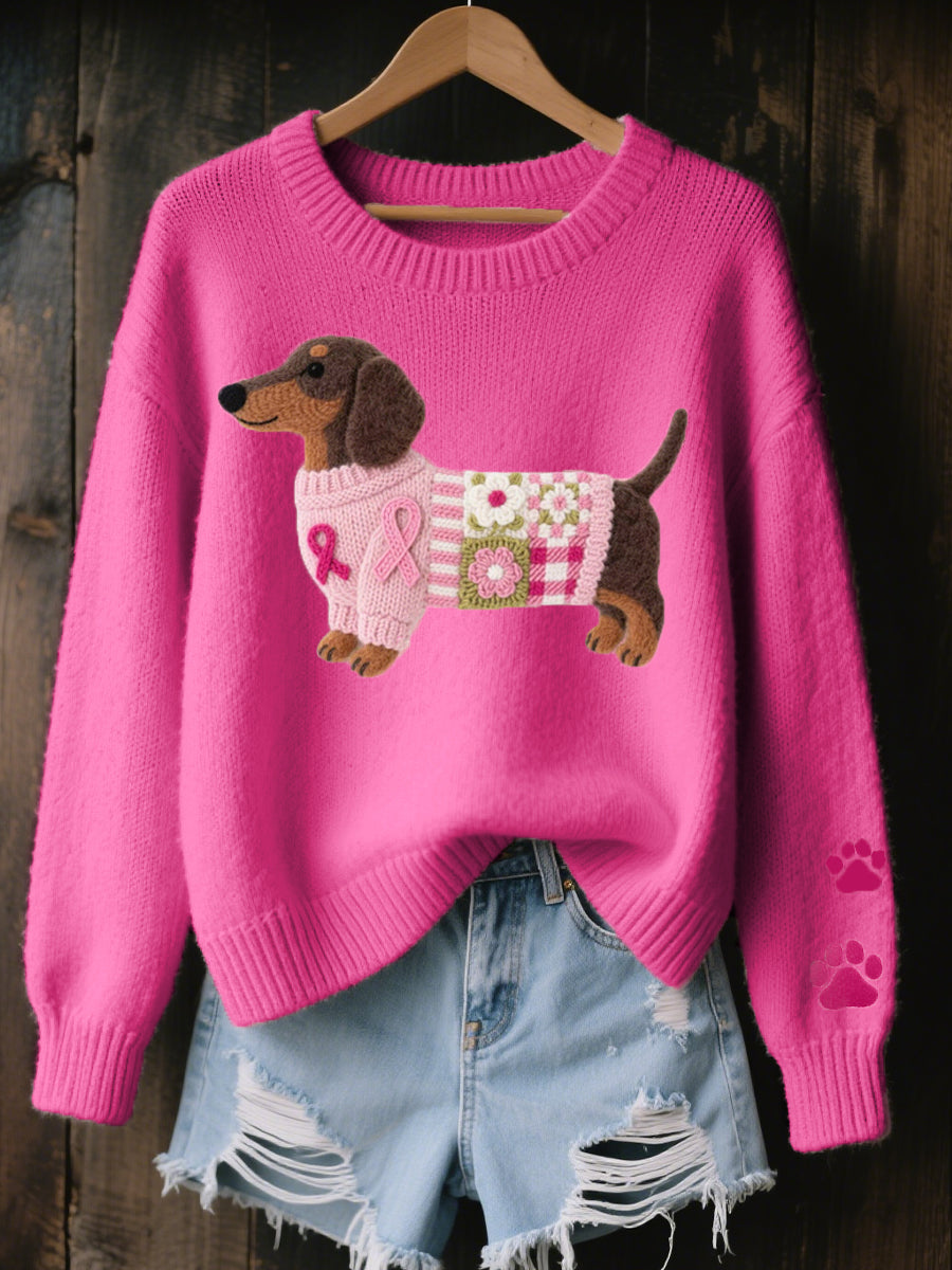 Georgianne – Sweater with Dachshund Felt Motif