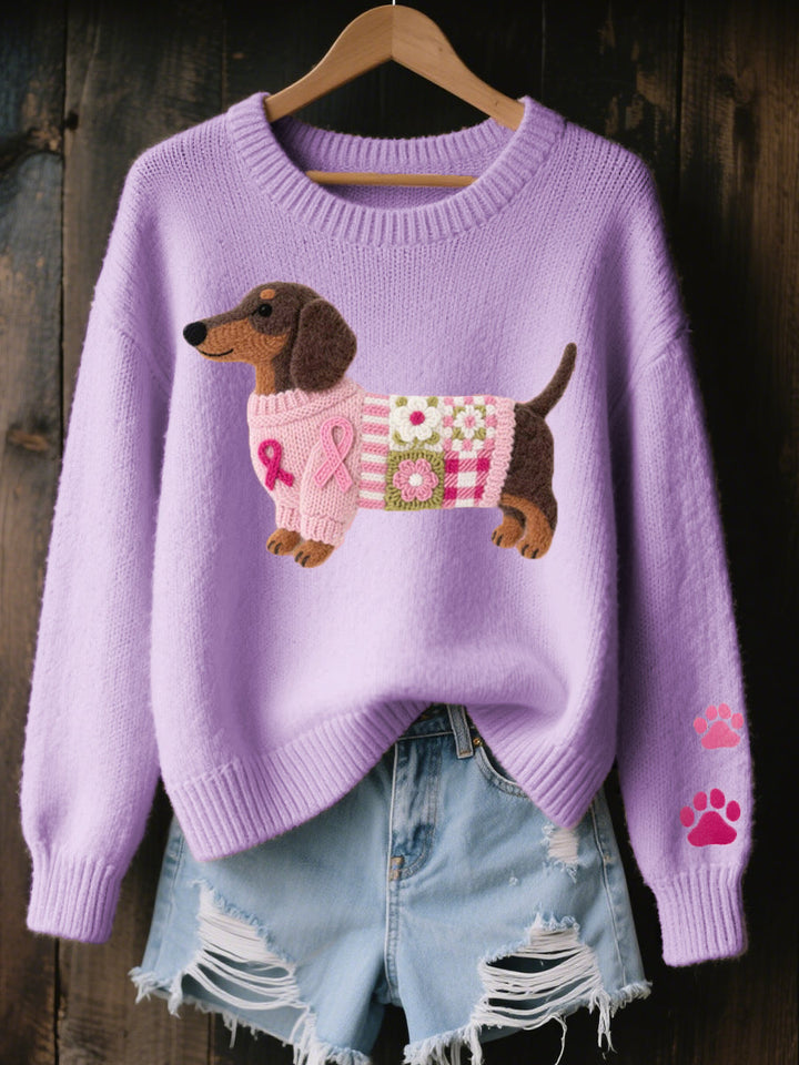 Georgianne – Sweater with Dachshund Felt Motif
