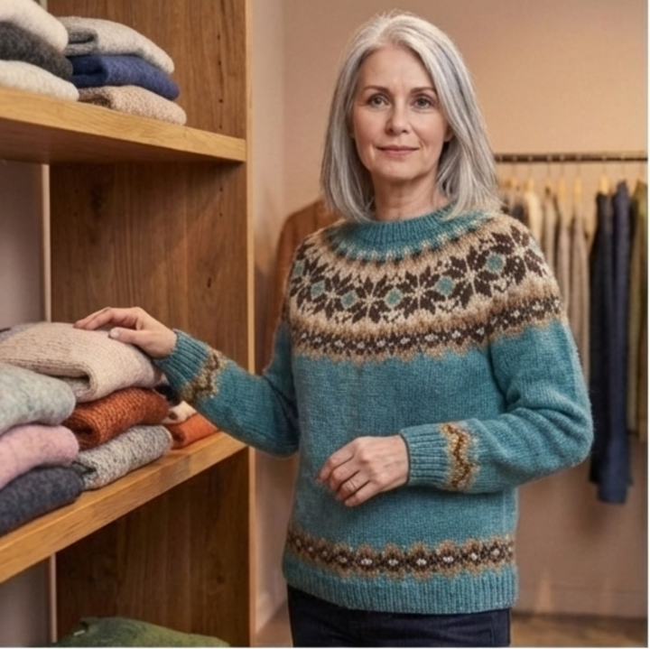 Janet Nordic Knit Sweater - Warm & Comfortable