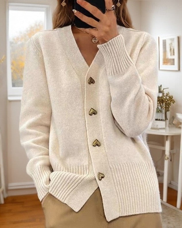 Martha - Elegant Cardigan with Heart-Shaped Buttons